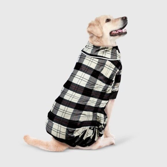 Wondershop Other - Wondershop White Black Plaid Flannel Dog Pet Pajamas Holiday Winter Xmas NEW